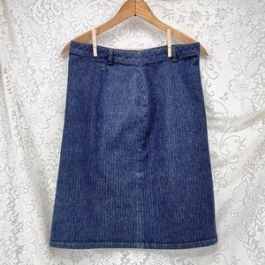 Vintage Ann Taylor Jean Skirt Cotton Pencil size 8, Zip Buckle closure, Stripes